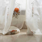 Marigold Buta Hand Block-Printed Chanderi Curtains
